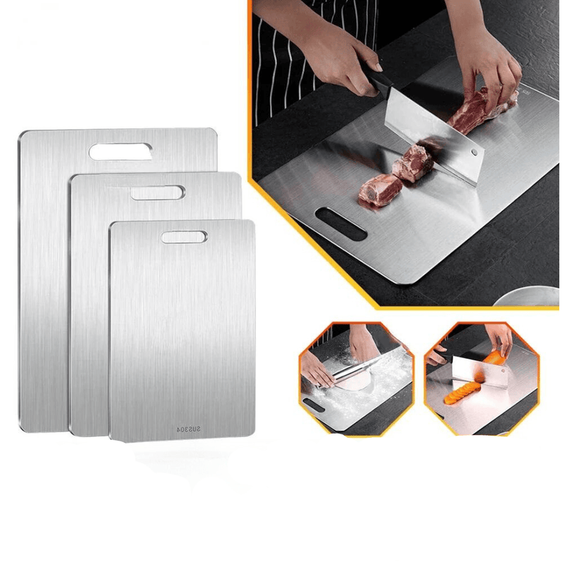 Tábua de Aço Inoxidável Durável e Prática na Cozinha